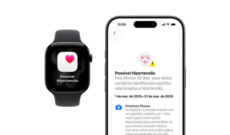 Notificação de possível hipertensão no Apple Watch Series 11, notificação expandida no iPhone