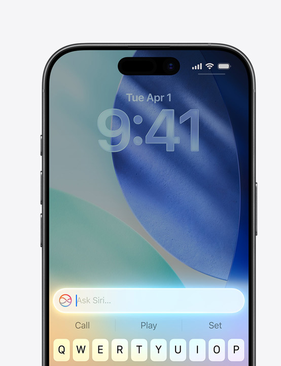 iPhone Display zeigt die Nutzung von «Siri fragen»