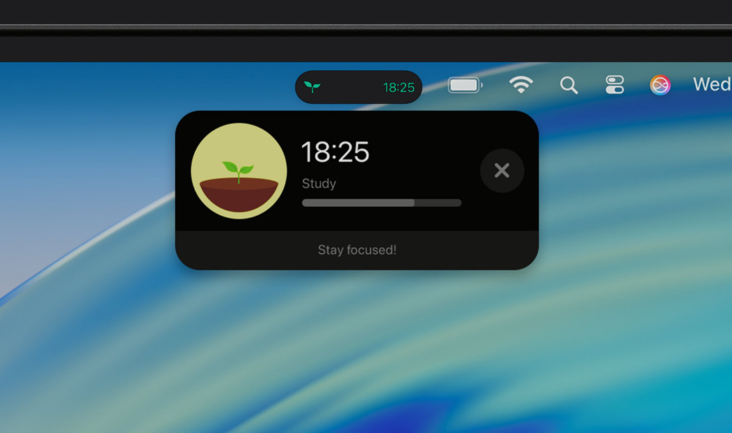 MacBook Pro, la notification Activité en direct montre qu’une commande Uber Eats est en route