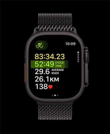 Apple Watch Ultra 3, crna boja, kućište od titanija, Multisportski trening, remen, crna narukvica Milanese