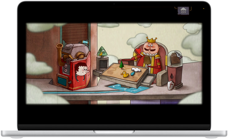 MacBook Neo ezüstszínben, a kijelzőn az Oceanhorn 3 című játék egy jelenete.