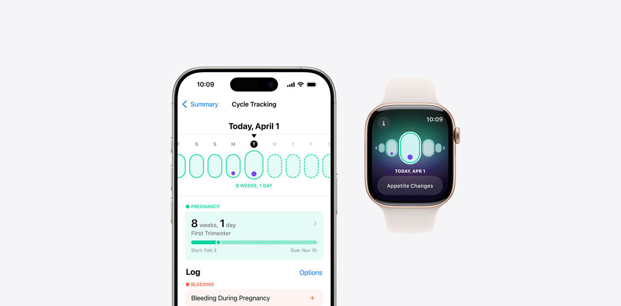 The Cycle Tracking software on iPhone and Apple Watch.