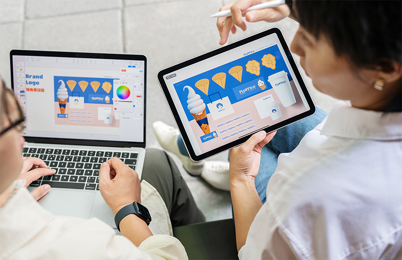 FLUFFY 團隊運用 Keynote 等 app 進行跨裝置協作，迅速制定市場推廣計劃。
