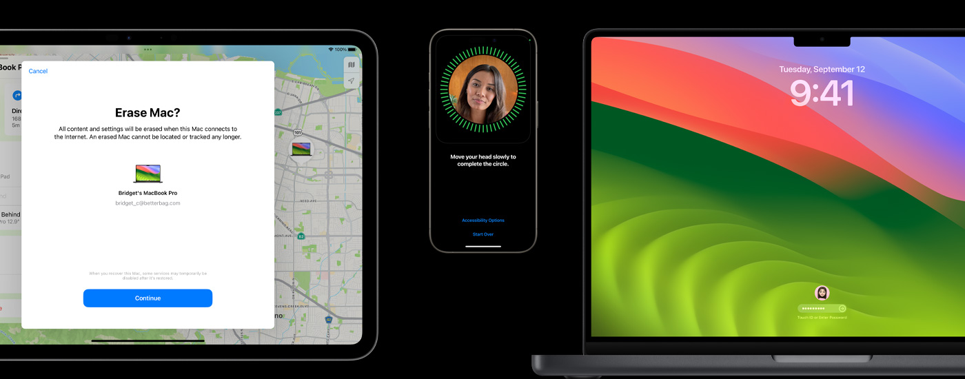 Bir iPad, bir iPhone ve bir Mac.