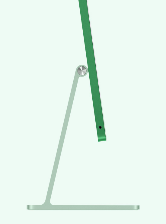 Perfil de un iMac verde