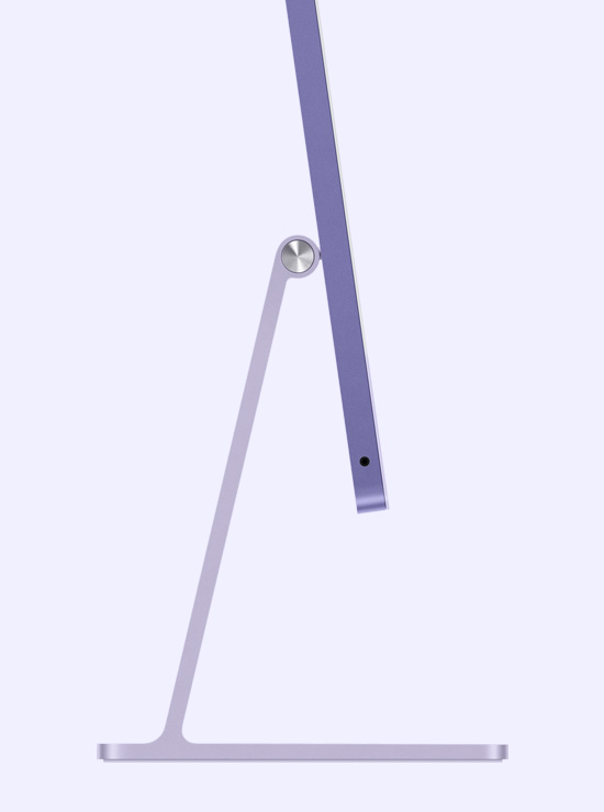 Perfil de un iMac morado