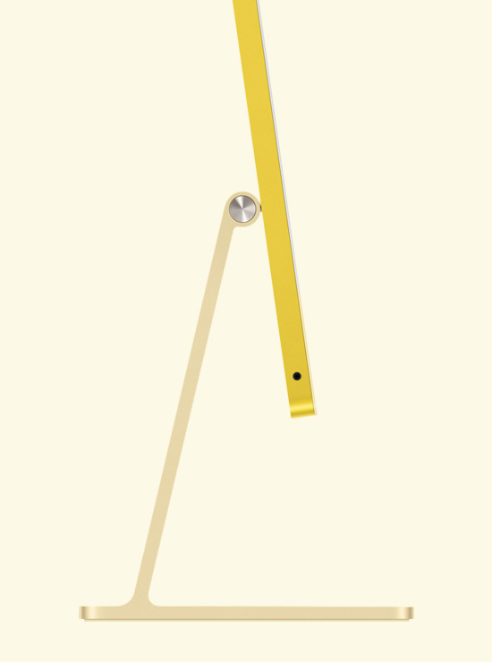 Perfil de un iMac amarillo