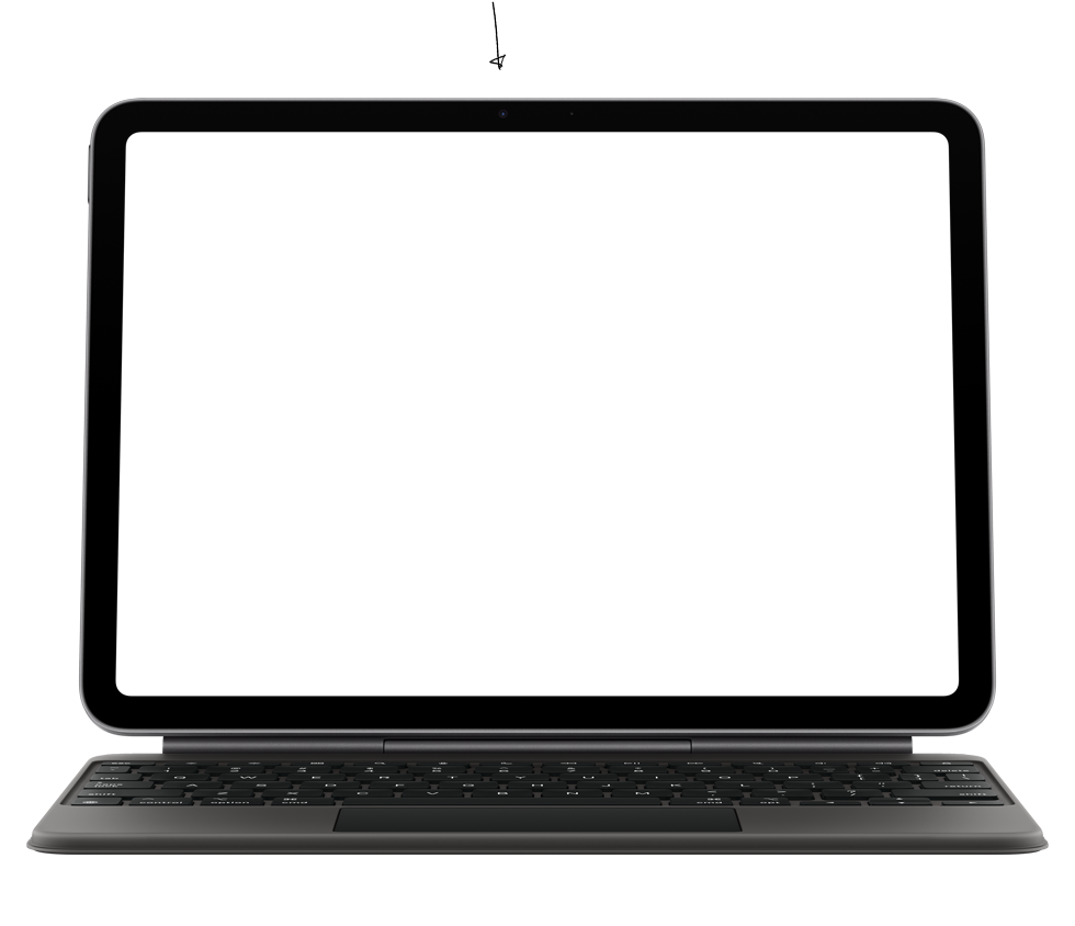 FaceTime call on an iPad Air showcasing the front camera