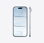 iPhone Air, face avant, coloris bleu ciel, Dynamic Island centré au sommet, côté, profil très fin, bouton latéral, bouton Commande de l’appareil photo