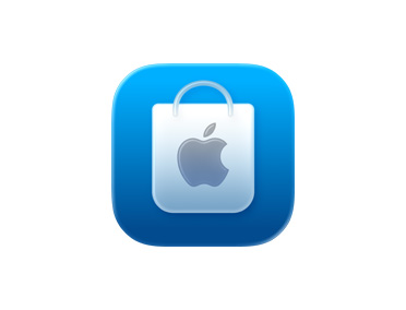 Apple Store app, shopping bag icon, blue