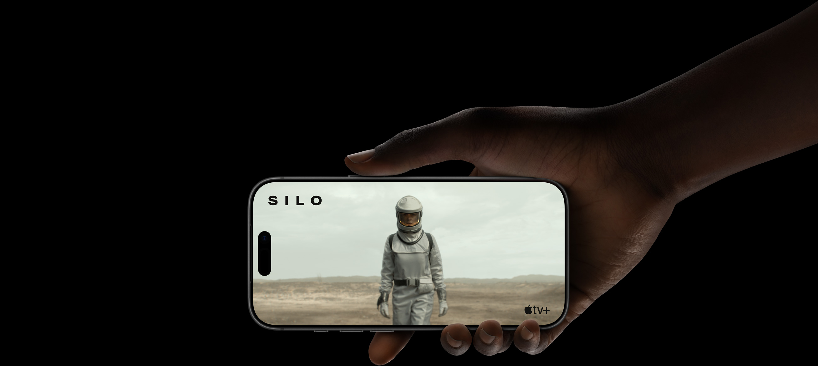 A scene from the Apple TV series Silo demonstrates the extended battery life of iPhone 17 Pro
