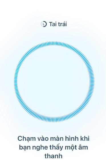Sóng âm thanh màu xanh dương, nút kiểm tra thính giác